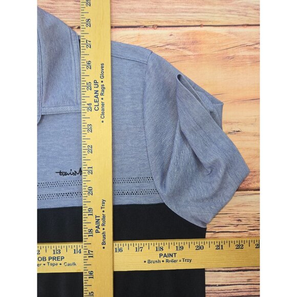 Travis Mathew Mens Polo Medium Purple Colorblock Pima Cotton Blend - Picture 9 of 9